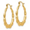 Black Bow Jewelry 4mm x 26mm 14k Yellow Gold Hollow Bamboo Inspired Hoop Earrings - 2 of 4