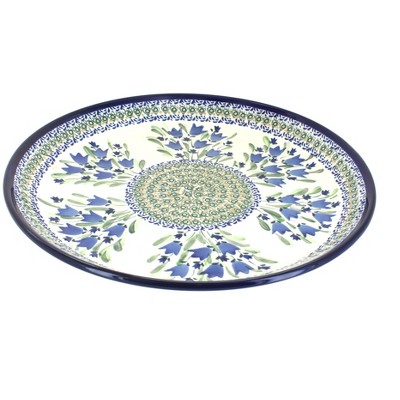 Blue Rose Polish Pottery Blue Tulip Round Serving Platter