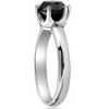 Pompeii3 1ct Round Black Solitaire Diamond White Gold Engagement Ring - 3 of 4