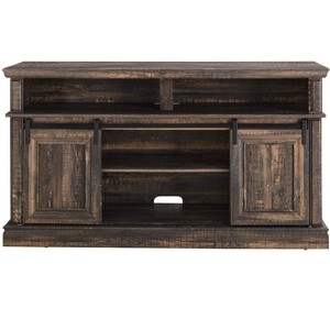 Vynxaria 58" Antique Brown TV Center with Sliding Doors and Versatile Storage - 1 of 4