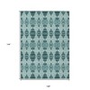 Teal Blue Aqua And Charcoal Moroccan Washable Indoor Outdoor Area Rug - 3 of 4