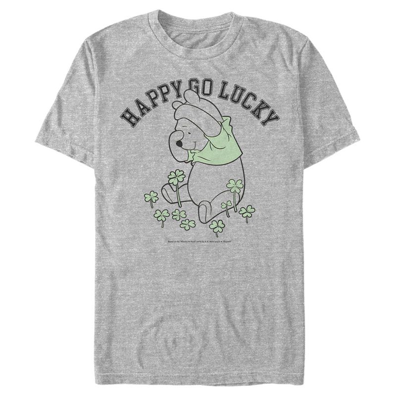 Men's Winnie the Pooh St. Patrick's Day Happy Go Lucky T-Shirt, 1 of 6