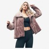 Anna-Kaci Women's Oversized Zip-Up Plush Jacket with Wide Collar and Pockets - 3 of 4