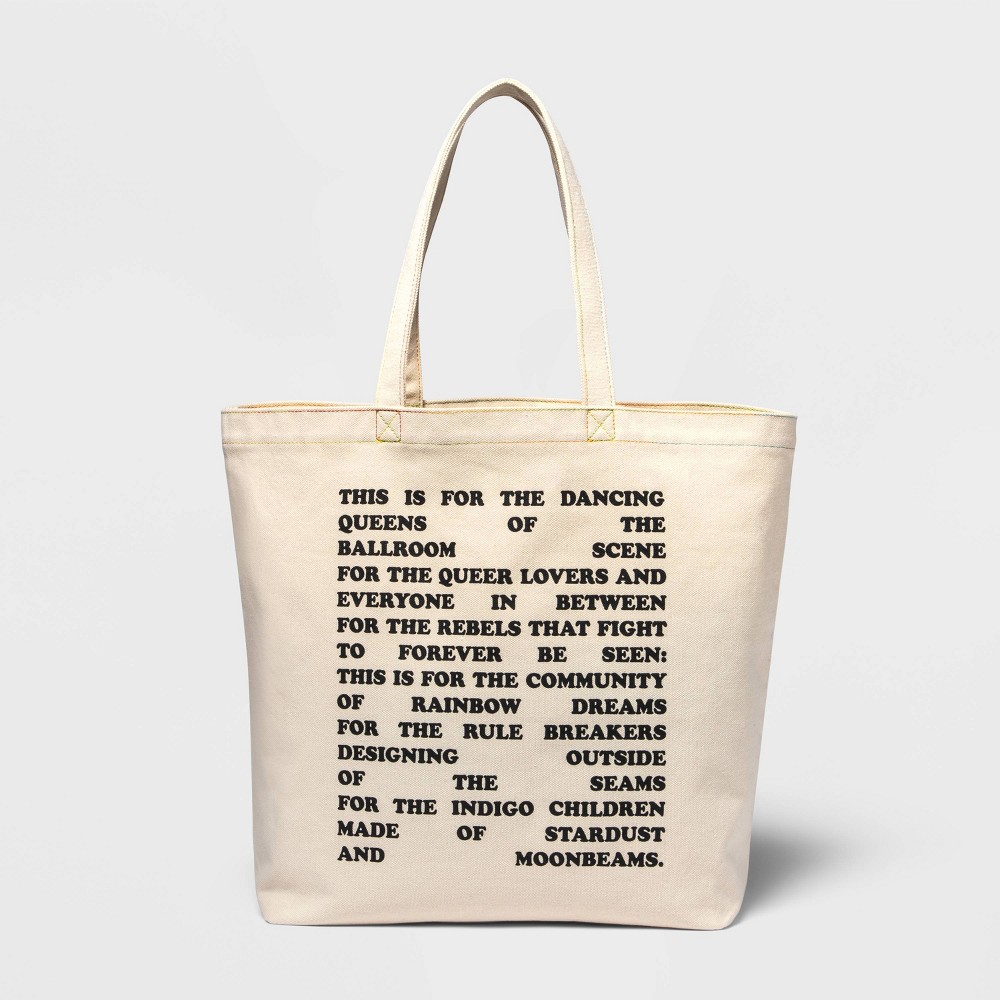 Pride Blu Poem Tote Bag - Cream, Ivory