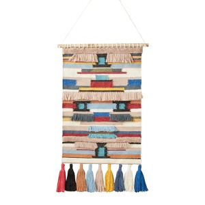 Saro Lifestyle Textured Woven Wall Hanging, 20"x36", Multi - 1 of 3