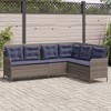 vidaXL Patio Sofa Gray Poly Rattan, Powder-Coated Steel L-Shaped, 5-seater - 2 of 4