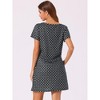 cheibear Women's Button V-neck Short Sleeve Soft Pajama with Pockets - 4 of 4