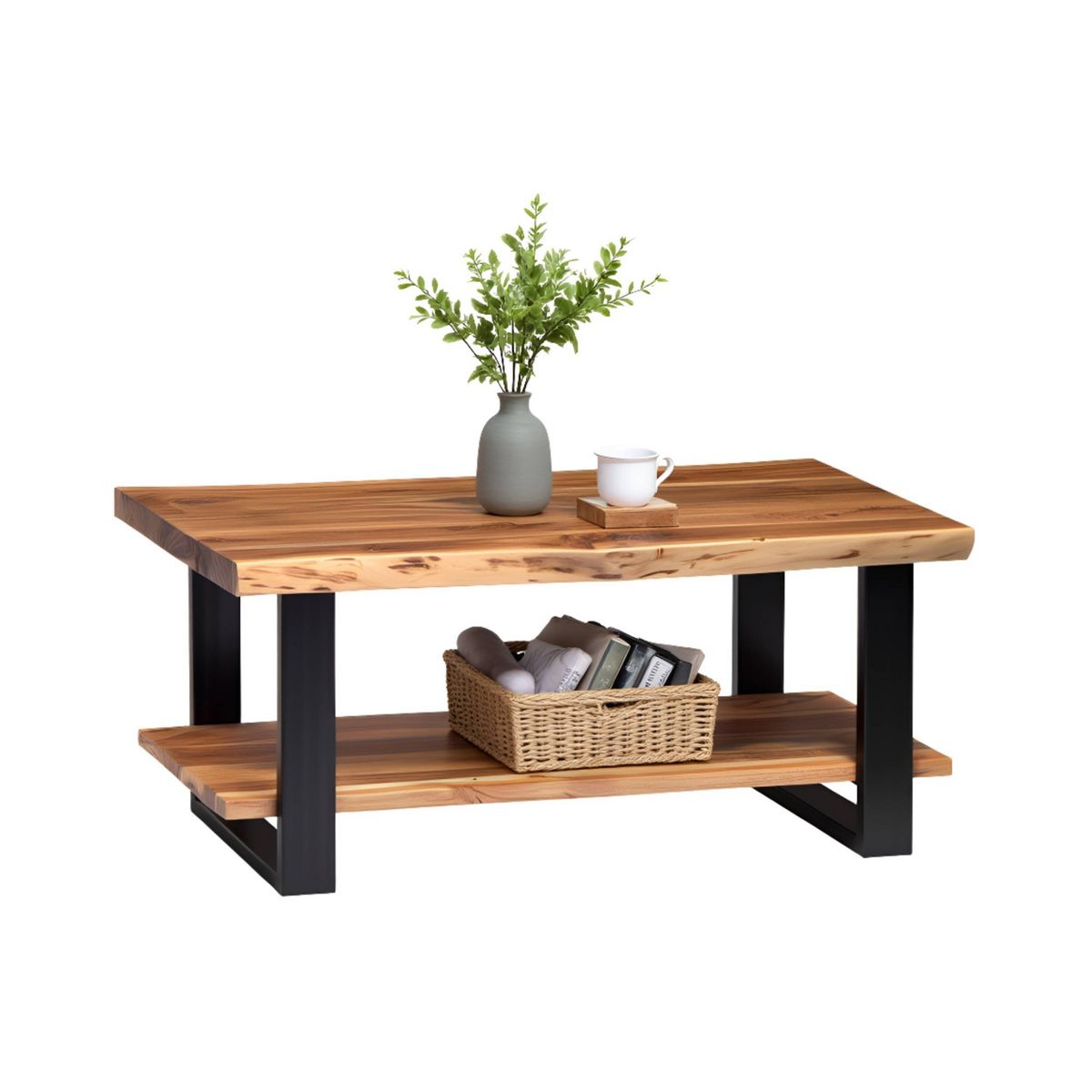 Alpine Live Edge Wood Coffee Table Natural - Alaterre Furniture
