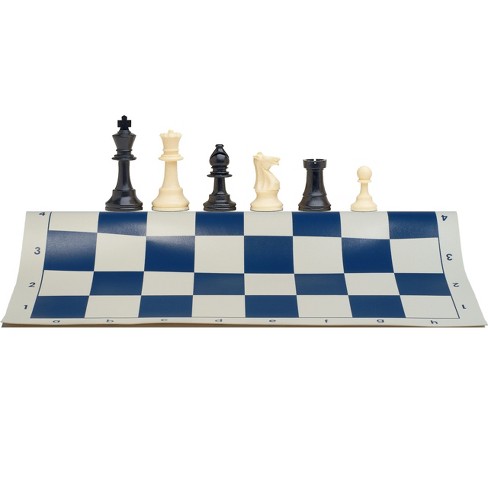 WE Games Best Value Tournament Chess Set, Green Board, Pieces, Bag
