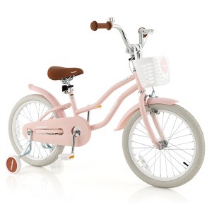 Costway 18'' Kids Bike Toddler Bicycle with Training Wheel Kickstand for 4-8 Years Old Purple/Pink/Turquoise/Blue/Beige/Green - 1 of 4