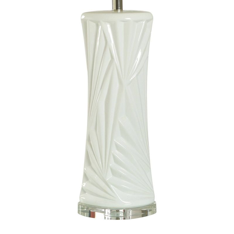 Val Pure Abstract Art Deco Table Lamp Gloss White Finish - StyleCraft, 6 of 8