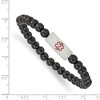 Black Bow Jewelry 6mm Stainless Steel Onyx Bead Enamel Medical I.D. Stretch Bracelet - 4 of 4