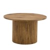 FONTOI 27.5"Round End Table with Cylindrical leg&Hidden Storage Space, Side Table for Living Room Bedroom Office, Brown, 27.5"*16.5"*27.5" - 2 of 4