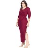 Plus Fitted V-Neck Side Slit Maxi Dress - 24seven Comfort Apparel™ - 2 of 4