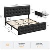 Bed Frame with 4 Storage Drawers and Headboard, Linen Upholstered Platform Bed Frame with Wooden Slats Support - 2 of 4