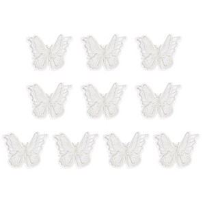 Unique Bargains Butterfly Sew Iron On Double Layer Organza Appliques 10 Pcs - 1 of 3