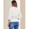 INSPIRE CHIC Women's 3/4 Sleeve Round Neck Smocked Waist Peplum Blouse - 3 of 4