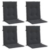 vidaXL Chair Cushions for Outdoor/Indoor Use - Black Oxford Patio Chair Pads, Water-Resistant & Foam Filled, Non-Slip, Set of 4 - 3 of 4