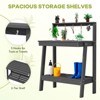 3-in-1 HDPE Potting Bench with Shelves and Hooks – Durable Outdoor & Indoor Planting Table - 4 of 4