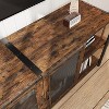 Farmhouse TV Stand , Industrial Entertainment Center With Double Mesh Doors and Storage Cabinet, Rustic Media Console Table for Living Room, Grey - 3 of 4