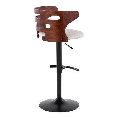 Set of 2 Cosi Adjustable Barstools Walnut/Cream - LumiSource