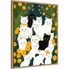 Amanti Art Cats Meet Up Group by Uma Gokhale Framed Canvas Wall Art - 2 of 4