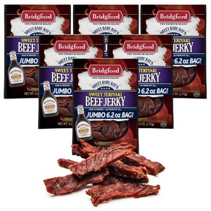 Bridgford Sweet Baby Ray’s Beef Jerky Sweet Teriyaki 6.2 oz - High Protein Beef Jerky Teriyaki for On the Go Snacking and Busy Lifestyles - 1 of 4