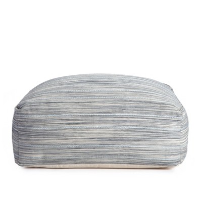 Montanita Handcrafted Pouf in Gray and Ivory, 35" Square