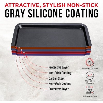 Nonstick Black Steel 3-Piece Baking Sheet Set