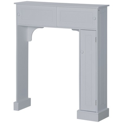 Gray Adjustable Over-the-Toilet Storage Cabinet with Cubes