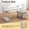 Costway 66" Computer Workstation with Monitor Stand CPU Stand Printer Shelf & File Drawer - 3 of 4