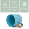 Elanze Designs Speckled 16 ounce Ceramic Mugs With Metallic Handle Set of 4, Blue - 3 of 4