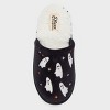 dluxe by dearfoams Women's Seasonal Scuff Ghost Slippers - Black - 3 of 4