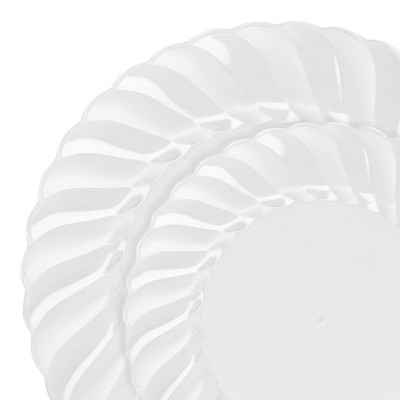 Smarty Had A Party Clear Flair Plastic Dinnerware Set - 144 Sets