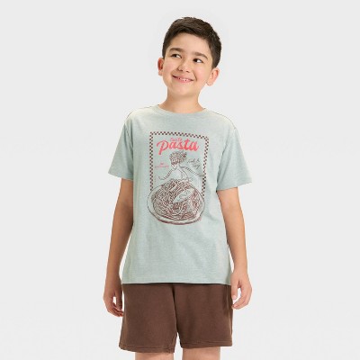 Boys' Short Sleeve Pasta Graphic T-Shirt - Cat & Jack™ Gray