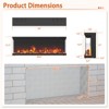 Costway 50" Wide 3-Sided Electric Fireplace Insert 750with 1200W Recessed Wall-Mounted Heater - 3 of 4