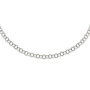 Black Bow Jewelry Stainless Steel 6mm Polished Circle Cable Link Chain Necklace - 1 of 4