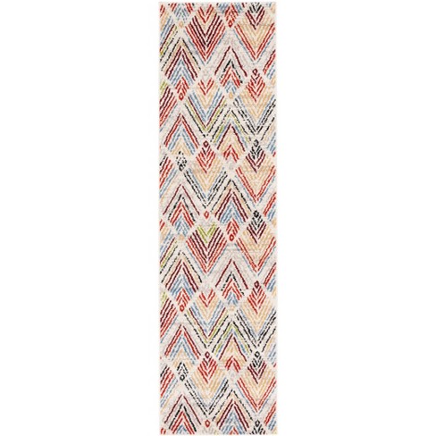 Amsterdam Ams110 Power Loomed Runner Rug - Ivory/red - 2'3