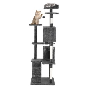 BestMassage Cat Tree 54/70 Inch Cat Tower with Sisal Scratching Post - 1 of 4