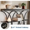 39" Narrow Console Tables for Entryway, Industrial 3-Tier Sofa Table with Round Metal Base and Storage Shelves for Hallway, Foyer - 4 of 4