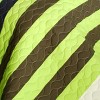 Slickblue 3 PC Handmade Full/Queen Quilt Set, Reversible Vermicelli Quilted, Horizontal Stripes, 37 Color Options - 3 of 4