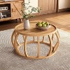 Tribesigns Solid Wood Coffee Table for Living Room, 31.5-Inch Round Center Table with Curved Frame Base, Easy Assembly - 4 of 4
