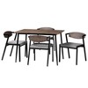 Baxton Studio Revelin Industrial Grey Fabric and Metal 5-Piece Dining Set - 2 of 4