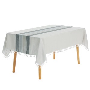 Unique Bargains Rustic Cotton Linen Waterproof Dinner Party Christmas Table Cover 1 Pc - 1 of 4