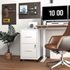 Munora - 2-Drawer Mobile File Cabinet with Lock - Rolling Steel Storage for Letter/Legal/A4 Files - White - 2 of 4