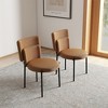 POVISON Modern Minimalist Orange Dining Chair(Set of 2), Black Carbon Steel Legs, Technology Leather,31.5" - 4 of 4
