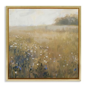 Stupell Industries Neutral Wildflower Field Floating Frame Canvas Art - 1 of 4