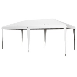 Gulches 10'x19.2' Pop Up Canopy Tent, Heavy Duty Tent for Parties, Outdoor Gazebo Sun Shade Shelter for Catering, Events, Wedding, Backyard BBQ, White - 1 of 4