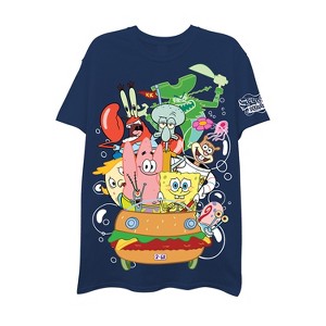 Mens Spongebob Squarepants Classic Shirt - Spongebob, Patrick & Krusty Krab, Plankton and Squidward T-Shirt - 1 of 4