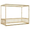 NicBex Twin Size Wood Montessori Bed with Safety Guardrails,Floor Bed with Canopy Frame for Kids,Modern Toddler Bed for Bedroom,Natural - 4 of 4
